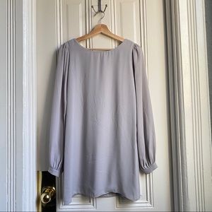 Lulu’s Status Update Light Grey Long Sleeve Shift Dress